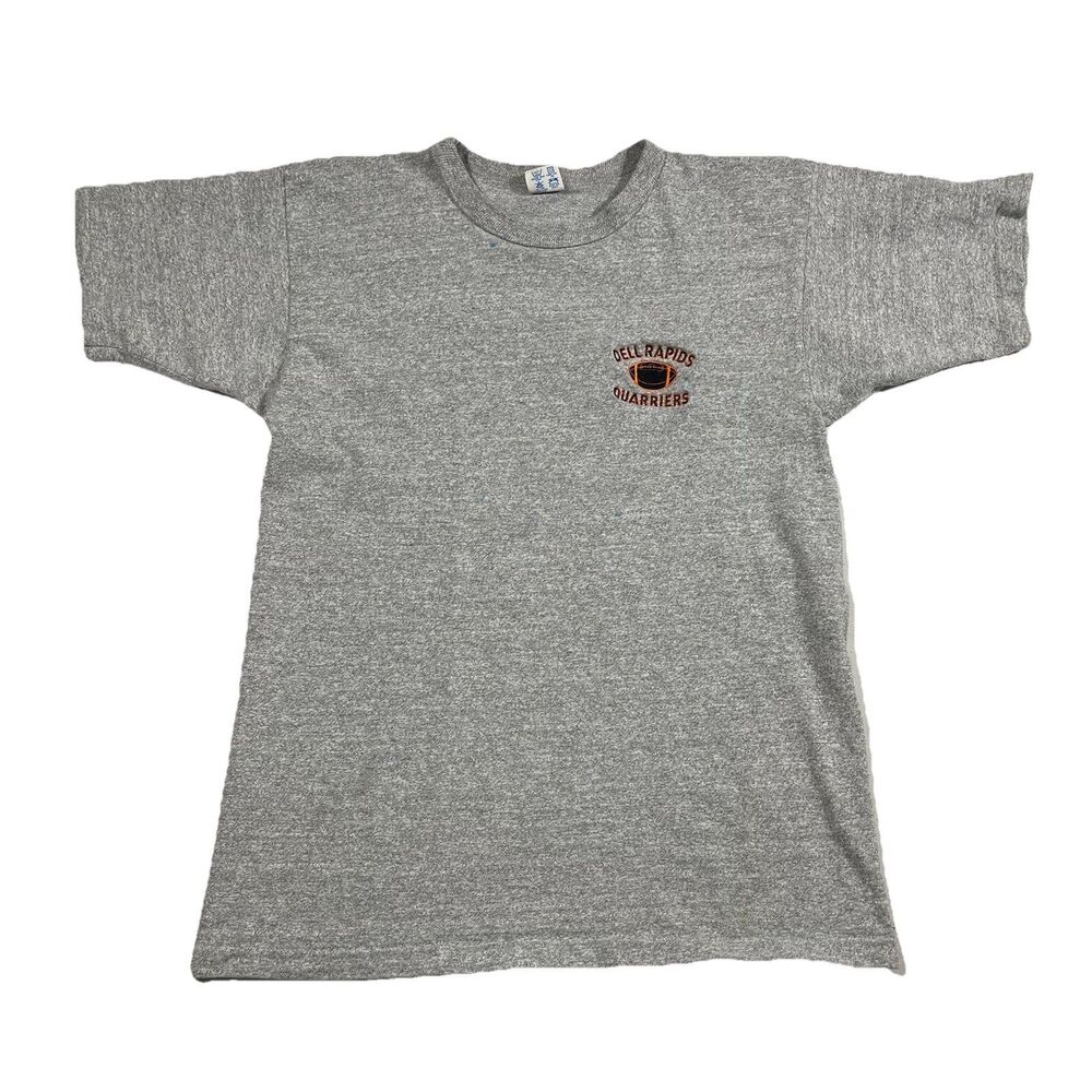 Vintage 80s Football T Shirt Gray Champion USA Single Stitch